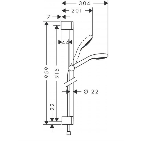 Душевой гарнитур Hansgrohe Croma Select S 26574400, белый/хром - 5 Душевой гарнитур Hansgrohe Croma Select S 26574400, белый/хром фото 5