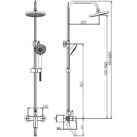 Душевая стойка Haiba HB2414 - 8 Душевая стойка Haiba HB2414 фото 8