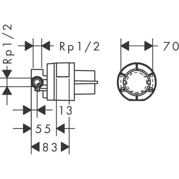 Скрытая часть Hansgrohe ibox universal 13620180 фото 2