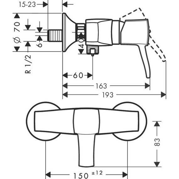 Смеситель для душа Hansgrohe Metropol 31360000 фото 2