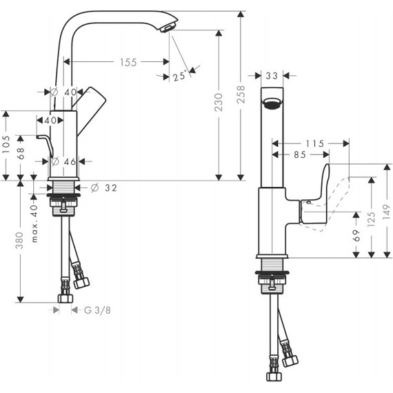 Смеситель для умывальника Hansgrohe Metris 31087000 - 9 Смеситель для умывальника Hansgrohe Metris 31087000 фото 9