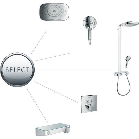 Душевая стойка с термостатом Hansgrohe Raindance Select E300 3jet Showerpipe 27127000 - 3 Душевая стойка с термостатом Hansgrohe Raindance Select E300 3jet Showerpipe 27127000 фото 3