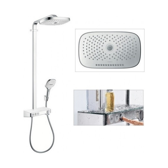Душевая стойка с термостатом Hansgrohe Raindance Select E 300 Showerpipe 27127400, белый/хром - 5 Душевая стойка с термостатом Hansgrohe Raindance Select E 300 Showerpipe 27127400, белый/хром фото 5