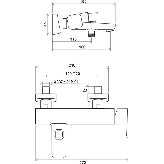 Смеситель для ванны Ravak 10° TD 022.00/150 X070065 - 9 Смеситель для ванны Ravak 10° TD 022.00/150 X070065 фото 9