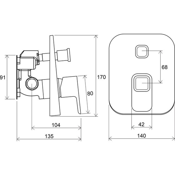 Смеситель для ванны Ravak 10° TD 065.00 X070070+X070052 - 3 Смеситель для ванны Ravak 10° TD 065.00 X070070+X070052 фото 3