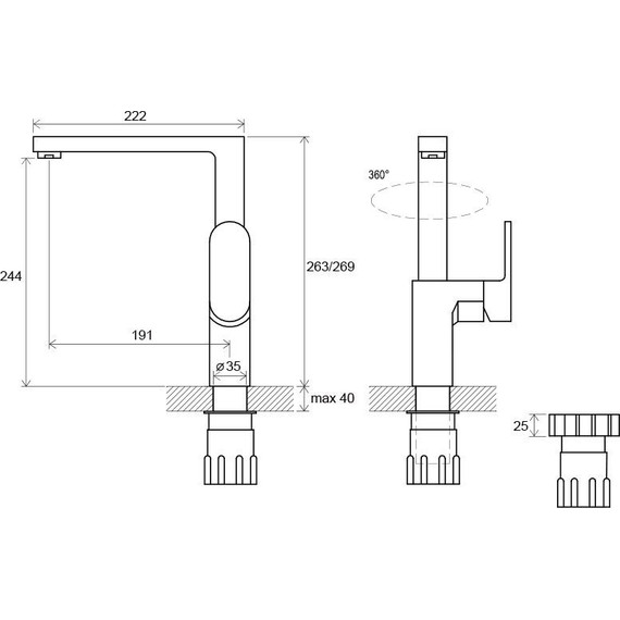 Смеситель для кухни Ravak Chrome СК 016.00 X070054 - 9 Смеситель для кухни Ravak Chrome СК 016.00 X070054 фото 9