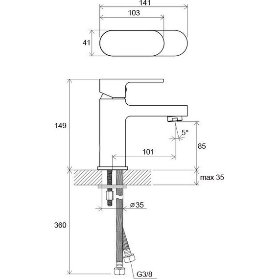 Смеситель для раковины Ravak Chrome CR 012.00 X070041 - 9 Смеситель для раковины Ravak Chrome CR 012.00 X070041 фото 9