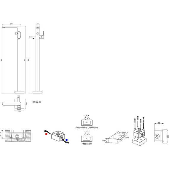 Смеситель для ванны Ravak Chrome CR 080.00 X070101 - 6 Смеситель для ванны Ravak Chrome CR 080.00 X070101 фото 6