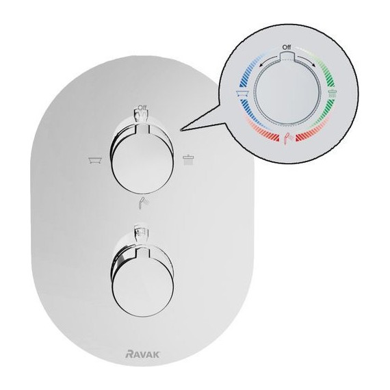 Смеситель для ванны с термостатом Ravak Chrome CR 067.00 X070075+X070074 - 6 Смеситель для ванны с термостатом Ravak Chrome CR 067.00 X070075+X070074 фото 6