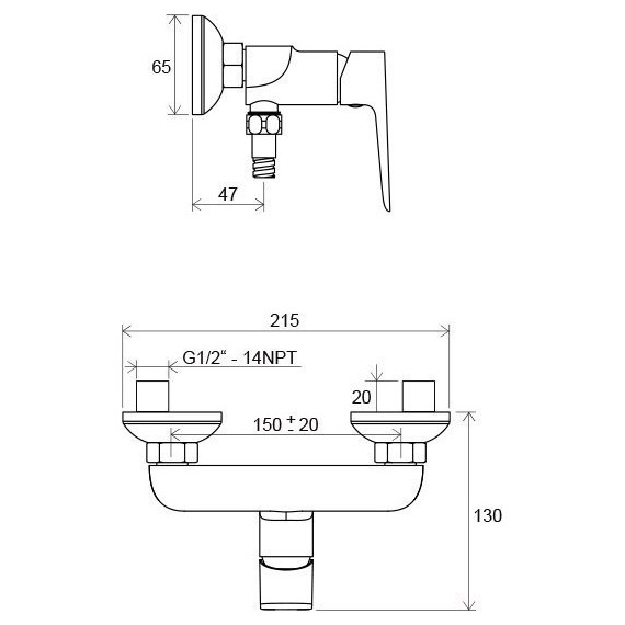 Смеситель для душа Ravak Classic СL 032.00/150 X070084 фото 5