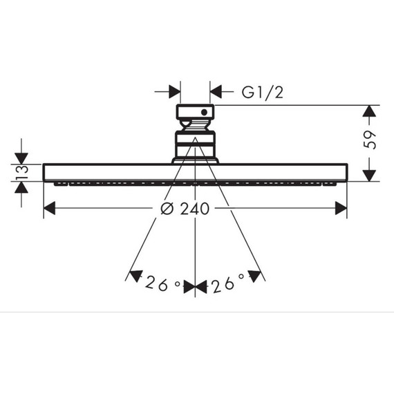Верхний душ Hansgrohe Raindance S 240 1jet 27623000, латунь фото 4