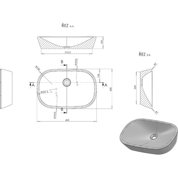 Раковина-чаша Ravak Ceramic O 60 см XJX01160001 - 9 Раковина-чаша Ravak Ceramic O 60 см XJX01160001 фото 9