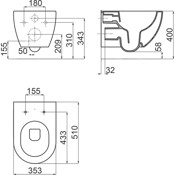 Унитаз подвесной Ravak Uni Chrome RimOff X01535, Цвет производителя: белый - 7 Унитаз подвесной Ravak Uni Chrome RimOff X01535, Цвет производителя: белый фото 7