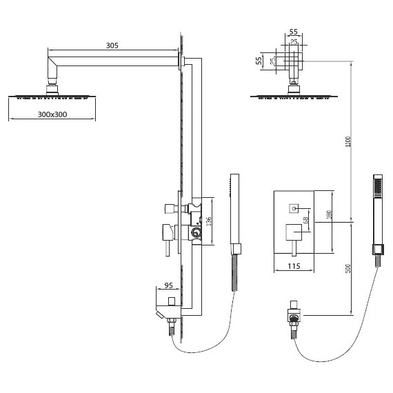 Душевая система для ванны RGW SP-54 B 21140854-04, черный - 2 Душевая система для ванны RGW SP-54 B 21140854-04, черный фото 2