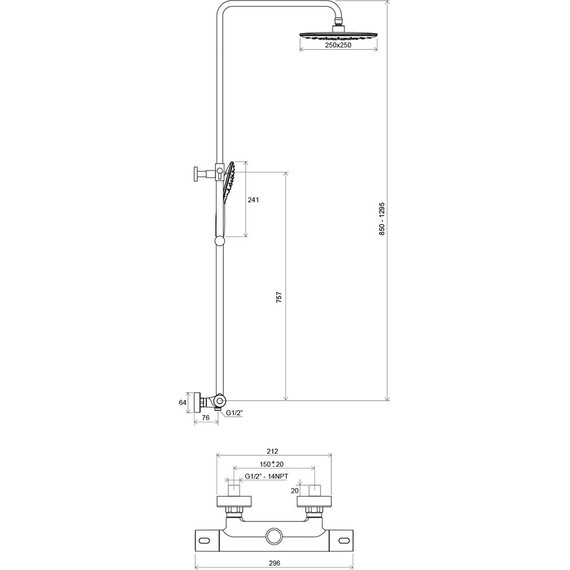 Душевая стойка с термостатом Ravak Termo TE 093.00/150 X070099 - 6 Душевая стойка с термостатом Ravak Termo TE 093.00/150 X070099 фото 6