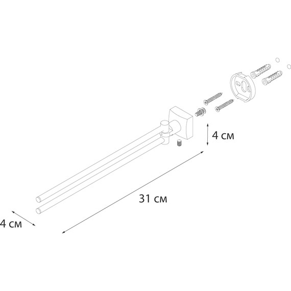 Полотенцедержатель Fixsen Kvadro FX-61302A - 3 Полотенцедержатель Fixsen Kvadro FX-61302A фото 3