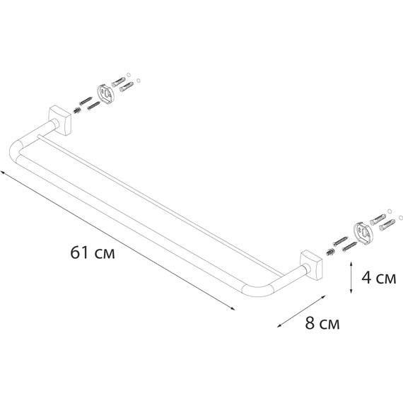 Полотенцедержатель Fixsen Kvadro FX-61302 - 3 Полотенцедержатель Fixsen Kvadro FX-61302 фото 3
