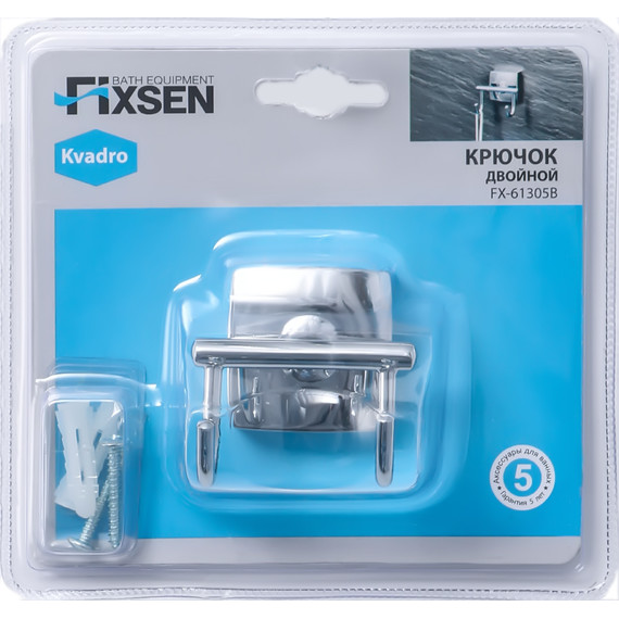Двойной крючок Fixsen Kvadro FX-61305B - 2 Двойной крючок Fixsen Kvadro FX-61305B фото 2