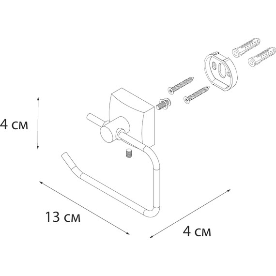 Держатель для туалетной бумаги Fixsen Kvadro FX-61310A - 3 Держатель для туалетной бумаги Fixsen Kvadro FX-61310A фото 3