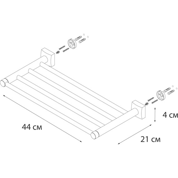 Полка для полотенец Fixsen Kvadro FX-61316 - 3 Полка для полотенец Fixsen Kvadro FX-61316 фото 3