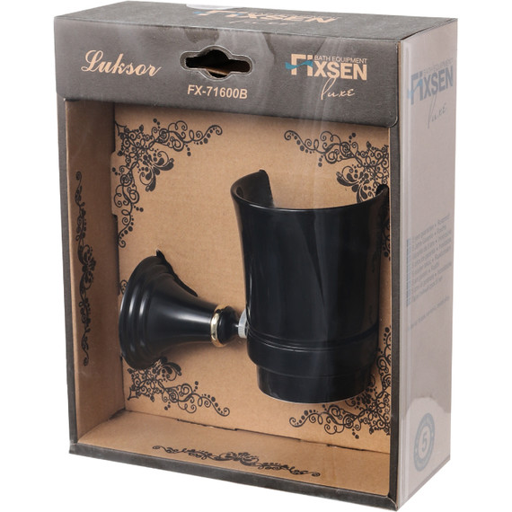 Стакан для зубных щеток Fixsen Luksor FX-71606B, цвет черный - 2 Стакан для зубных щеток Fixsen Luksor FX-71606B, цвет черный фото 2