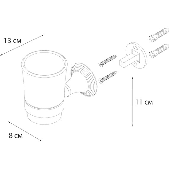 Стакан для зубных щеток Fixsen Luksor FX-71606B, цвет черный - 3 Стакан для зубных щеток Fixsen Luksor FX-71606B, цвет черный фото 3