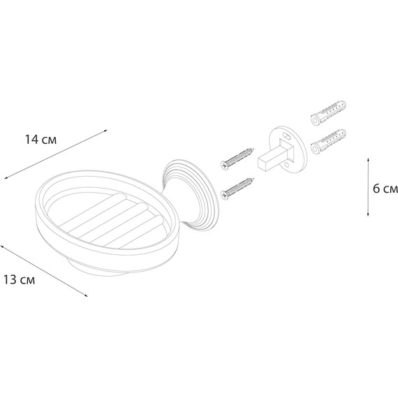 Мыльница Fixsen Luksor FX-71608B, цвет черный фото 3