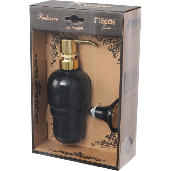 Дозатор для жидкого мыла Fixsen Luksor FX-71612B, цвет черный фото 2