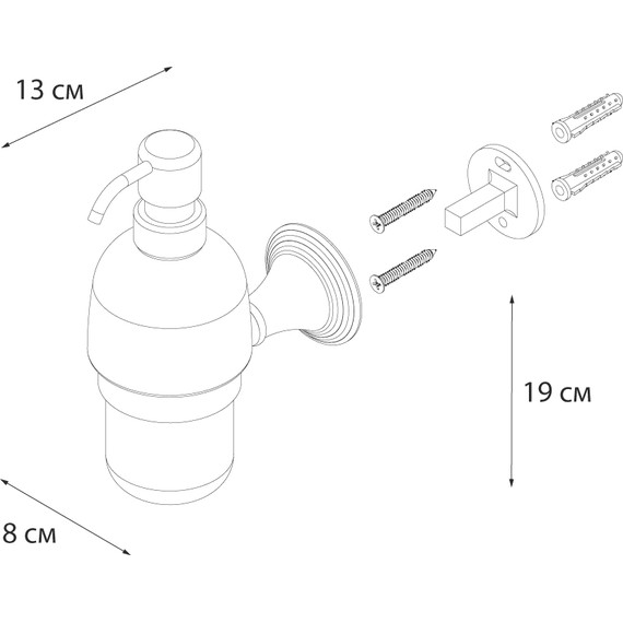 Дозатор для жидкого мыла Fixsen Luksor FX-71612B, цвет черный фото 3