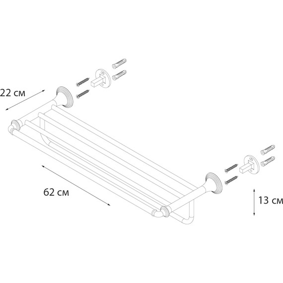 Полка для полотенец Fixsen Best FX-71615 - 3 Полка для полотенец Fixsen Best FX-71615 фото 3