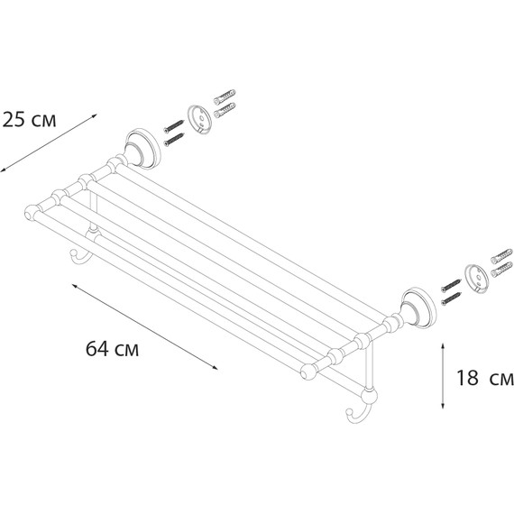 Полка для полотенец Fixsen Bogema FX-78515 - 3 Полка для полотенец Fixsen Bogema FX-78515 фото 3