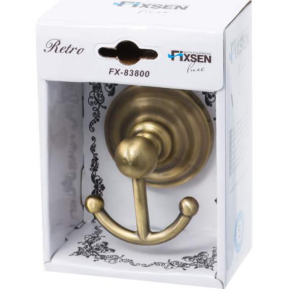 Двойной крючок Fixsen Retro FX-83805, цвет бронза - 2 Двойной крючок Fixsen Retro FX-83805, цвет бронза фото 2