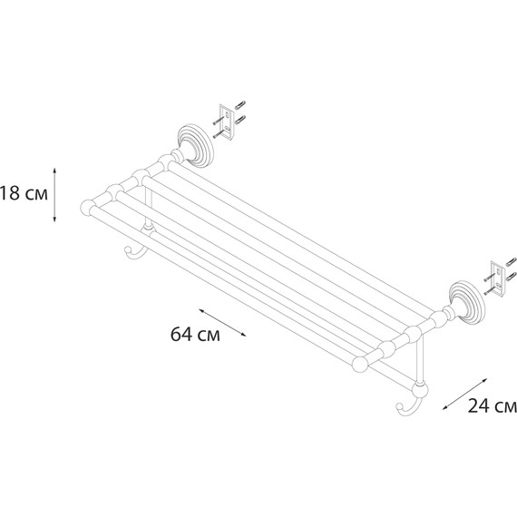 Полка для полотенец Fixsen Retro FX-83815A, цвет бронза - 3 Полка для полотенец Fixsen Retro FX-83815A, цвет бронза фото 3