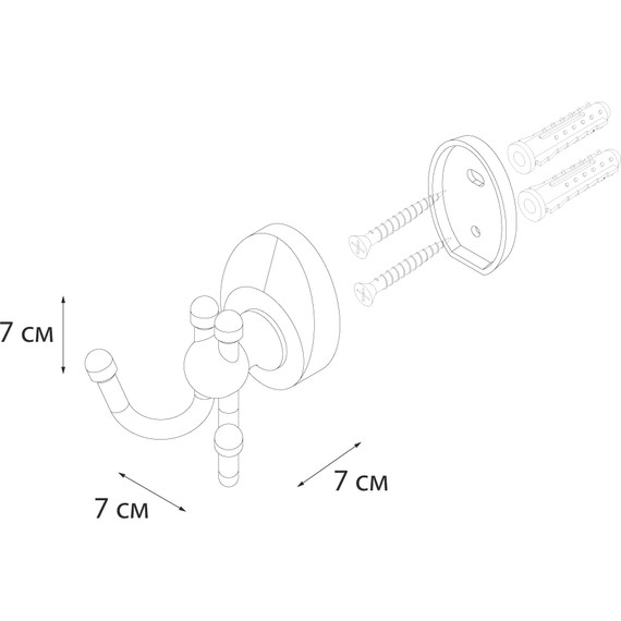 Двойной крючок Fixsen Europa FX-21805C - 3 Двойной крючок Fixsen Europa FX-21805C фото 3