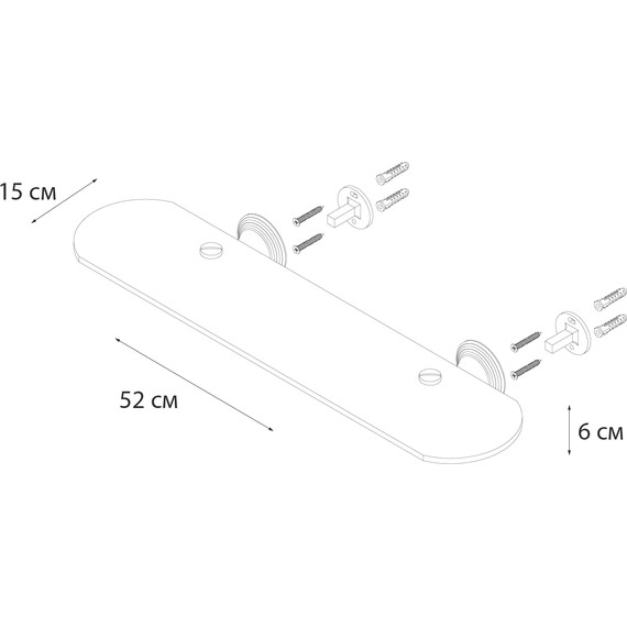 Стеклянная полка Fixsen Best FX-71603 50 см - 3 Стеклянная полка Fixsen Best FX-71603 50 см фото 3