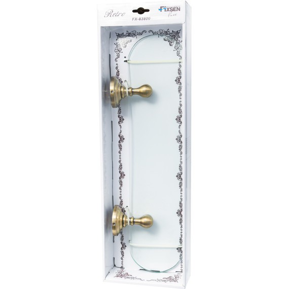 Стеклянная полка Fixsen Retro FX-83803 50 см, цвет бронза - 2 Стеклянная полка Fixsen Retro FX-83803 50 см, цвет бронза фото 2