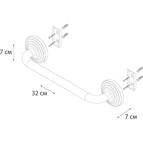 Поручень для ванны Fixsen Retro FX-83817 30 см, цвет бронза фото 3