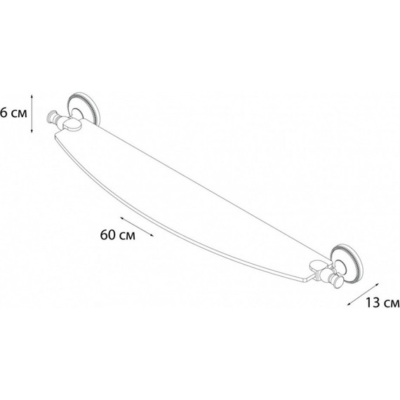 Стеклянная полка Fixsen Alfa GR-9503 60 см, цвет античная латунь - 2 Стеклянная полка Fixsen Alfa GR-9503 60 см, цвет античная латунь фото 2