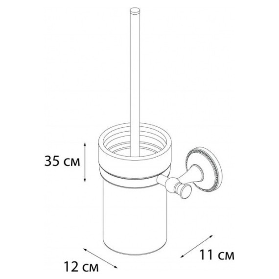 Ершик для унитаза Fixsen Alfa GR-9513, цвет античная латунь фото 2