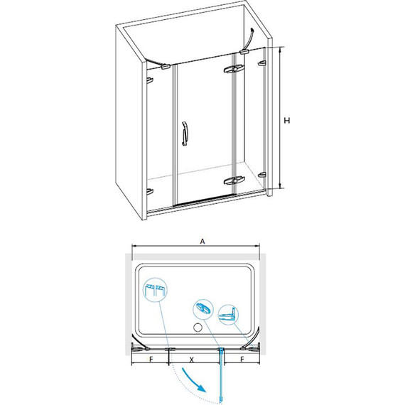 Душевая дверь RGW SA-01 160 см 02030116-11 (стекло 8 мм), хром/прозрачное - 3 Душевая дверь RGW SA-01 160 см 02030116-11 (стекло 8 мм), хром/прозрачное фото 3