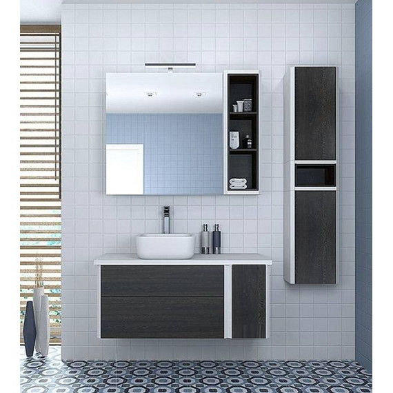 Модуль подвесной с бутылочницей Акватон Брук 20 см 1A201703BCDF0, белый/дуб феррара фото 3