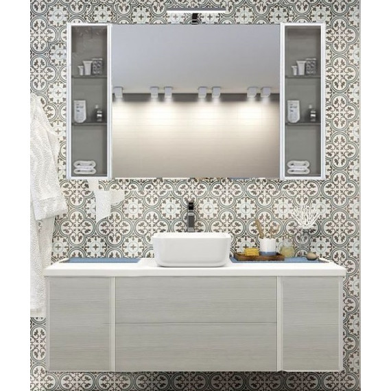 Модуль подвесной с распашным фасадом Акватон Брук 40 см 1A201803BCDL0, белый/дуб латте фото 2