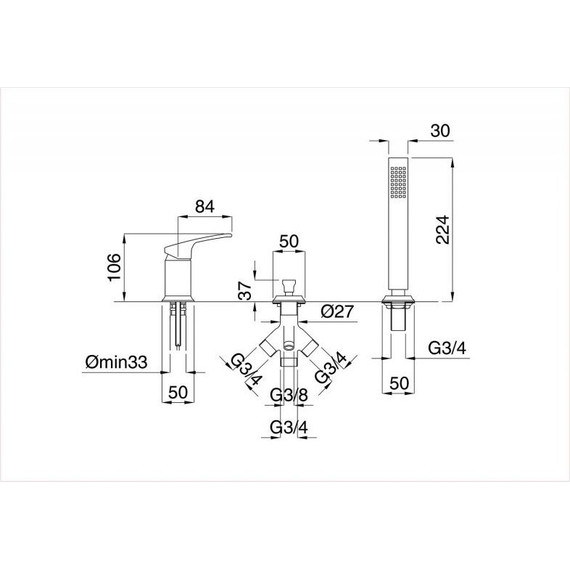 Смеситель для ванны Cezares Legend BDM-02, бронза, Цвет производителя: бронза - 2 Смеситель для ванны Cezares Legend BDM-02, бронза, Цвет производителя: бронза фото 2