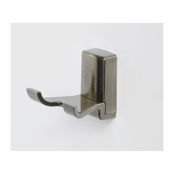 Крючок двойной WasserKraft Exter K-5223D, цвет светлая бронза - 2 Крючок двойной WasserKraft Exter K-5223D, цвет светлая бронза фото 2