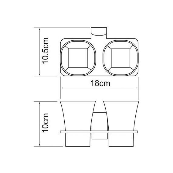 Стакан двойной для зубных щеток WasserKraft Exter K-5228D, цвет светлая бронза - 4 Стакан двойной для зубных щеток WasserKraft Exter K-5228D, цвет светлая бронза фото 4