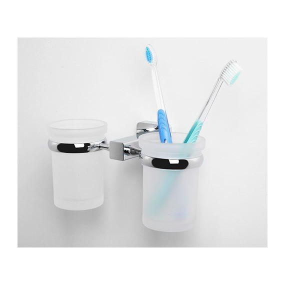 Стакан двойной для зубных щеток WasserKraft Lippe K-6528D - 2 Стакан двойной для зубных щеток WasserKraft Lippe K-6528D фото 2