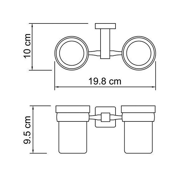 Стакан двойной для зубных щеток WasserKraft Lippe K-6528D - 4 Стакан двойной для зубных щеток WasserKraft Lippe K-6528D фото 4