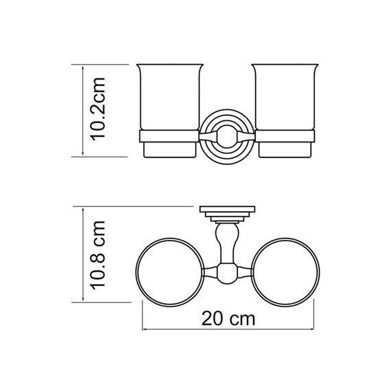Стакан двойной для зубных щеток WasserKraft Ammer K-7028D - 4 Стакан двойной для зубных щеток WasserKraft Ammer K-7028D фото 4