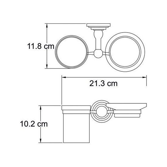 Стакан с мыльницей WasserKraft Isar K-7326, цвет тёмная бронза фото 4