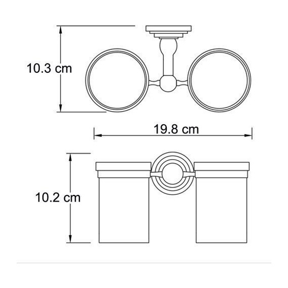 Стакан двойной для зубных щеток WasserKraft Isar K-7328D, цвет тёмная бронза фото 4